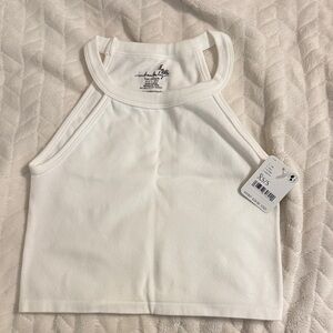 NWT Free people movement happiness runs crop tank xs/s in white